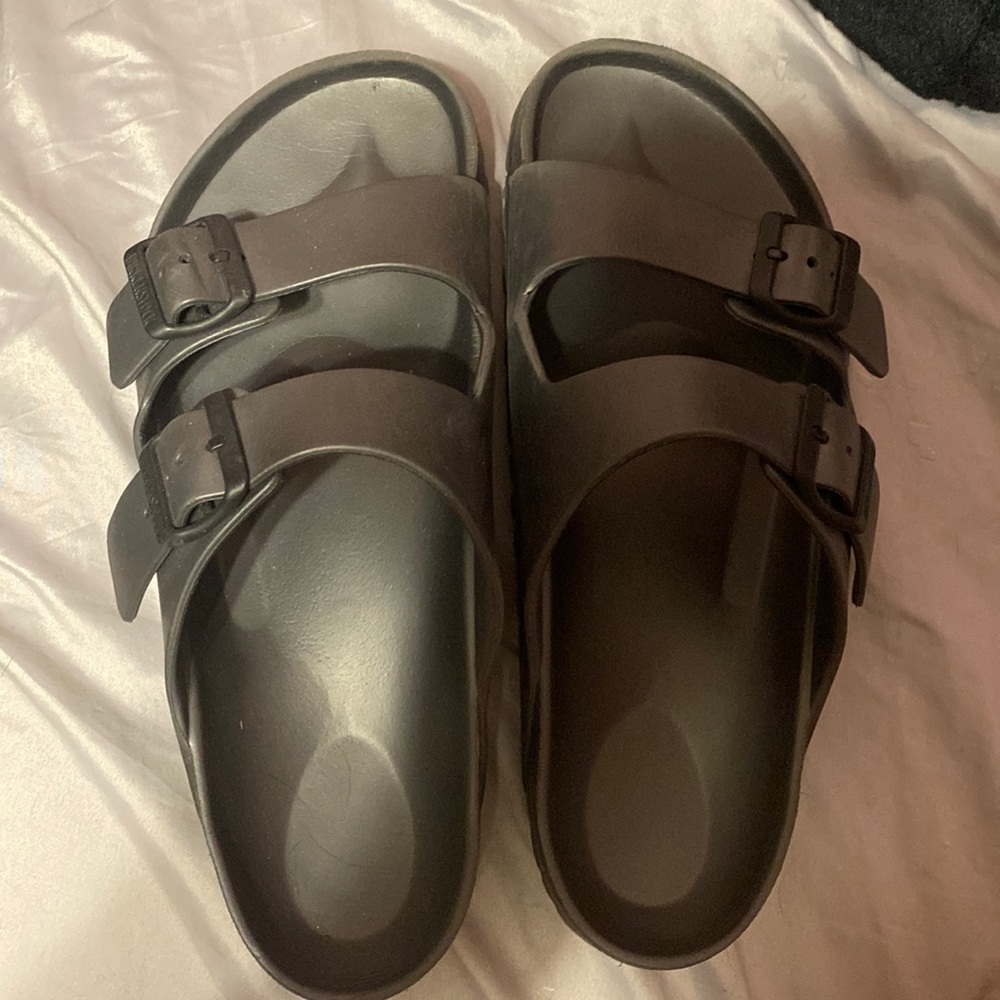silver birkenstocks. size 42- very good condition
